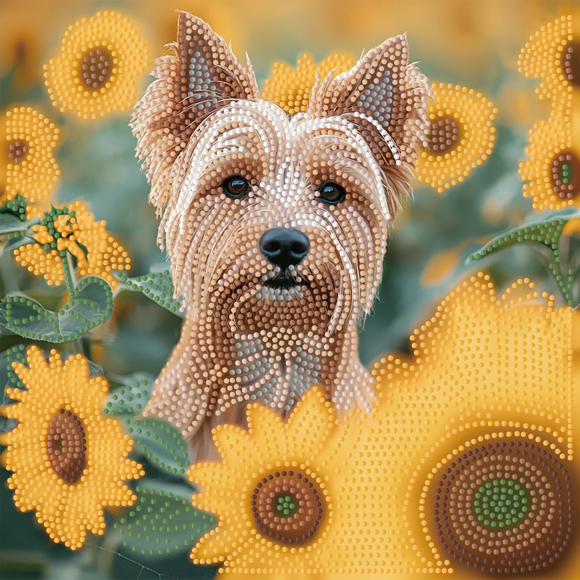 Diamond painting Strateg Dog in the field 