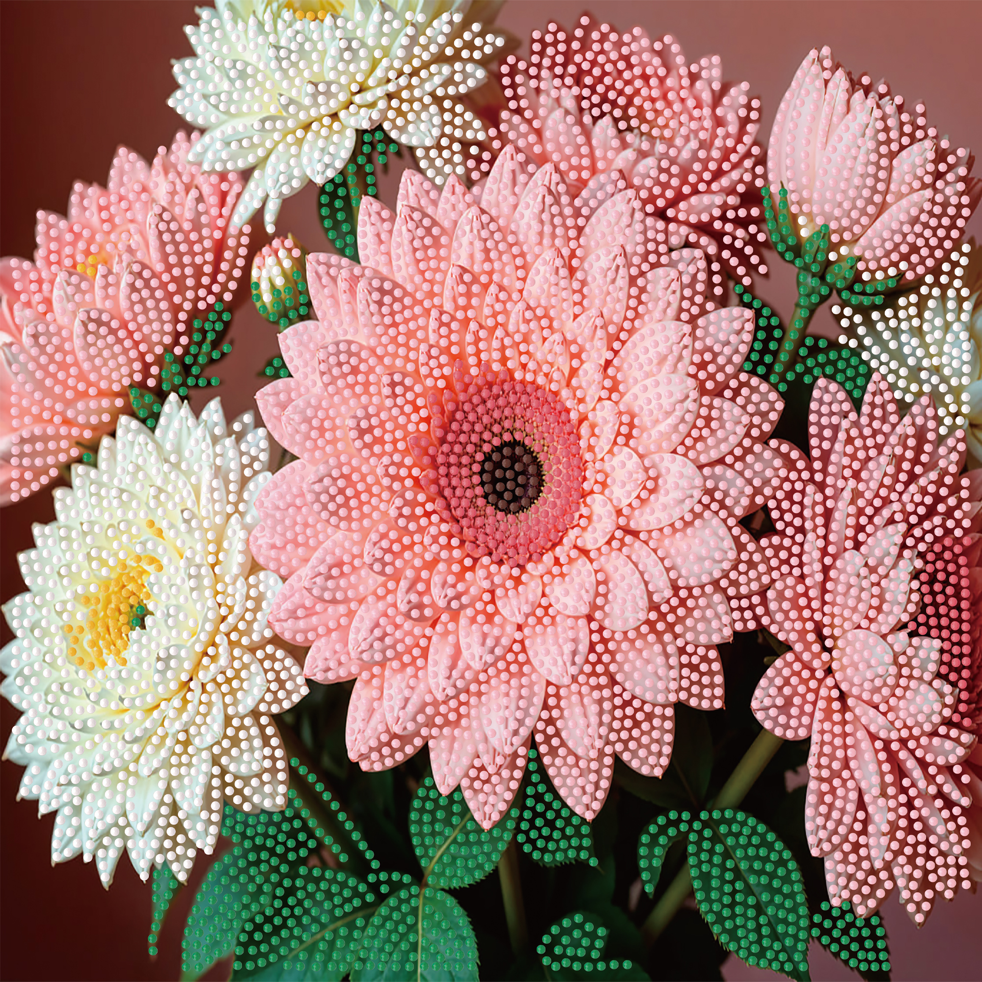 Diamond painting Strateg Delicate gerberas 