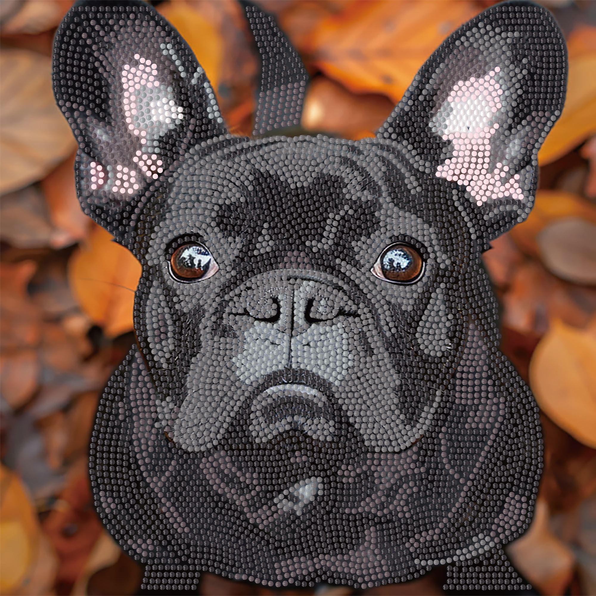 Diamond Painting Strateg Bulldogge im Herbst 