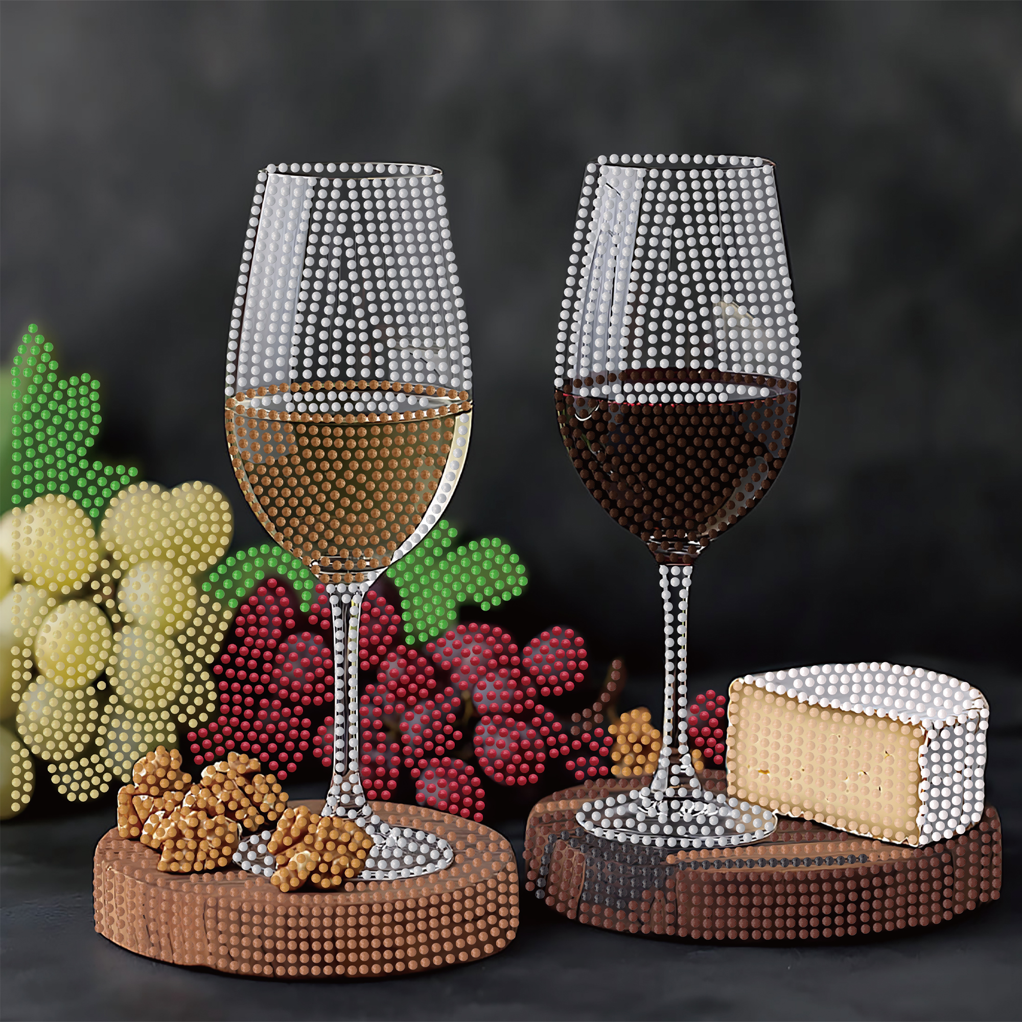 Алмазна картина Strateg Червоне та біле 