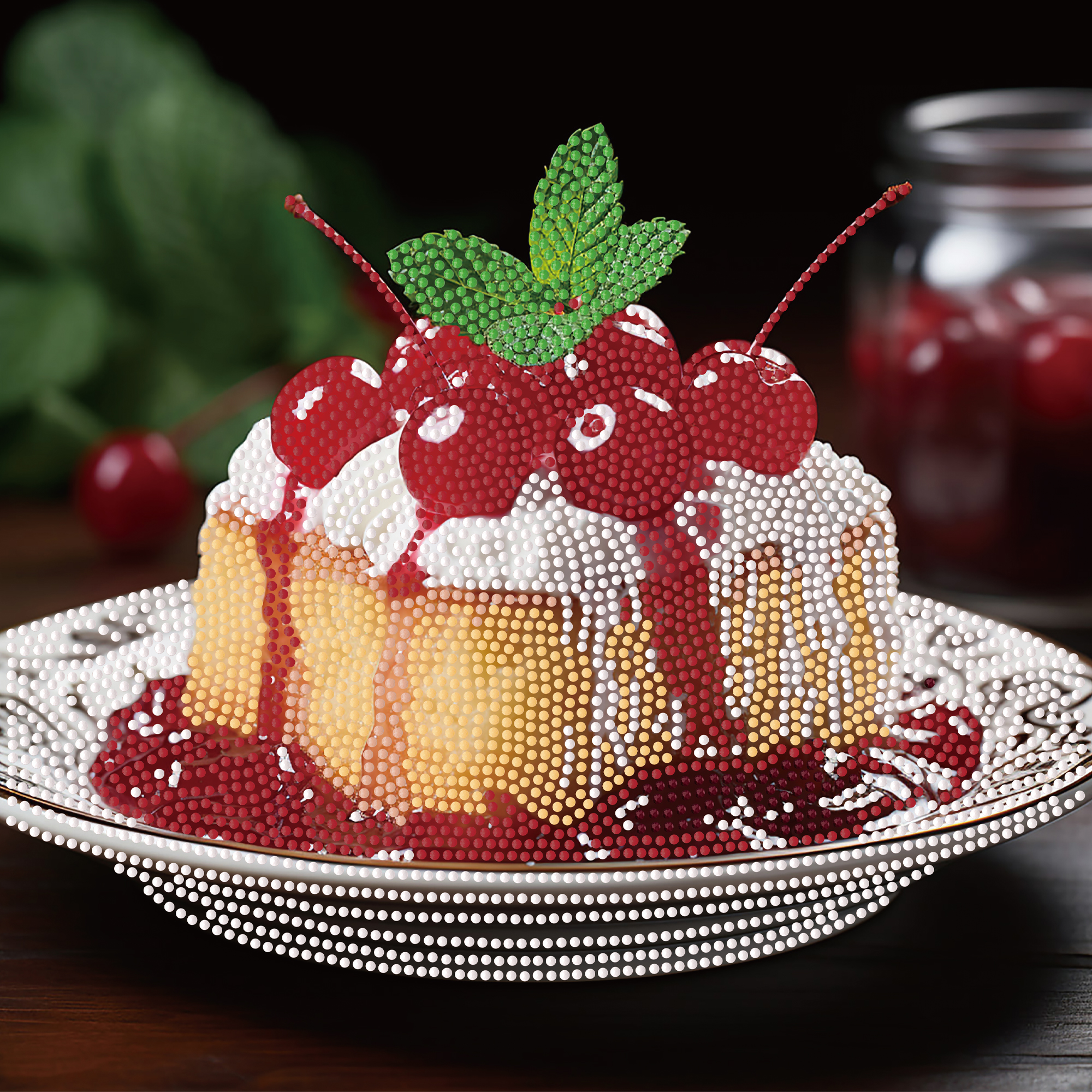 Алмазна картина Strateg Бісквіт із вишнею 