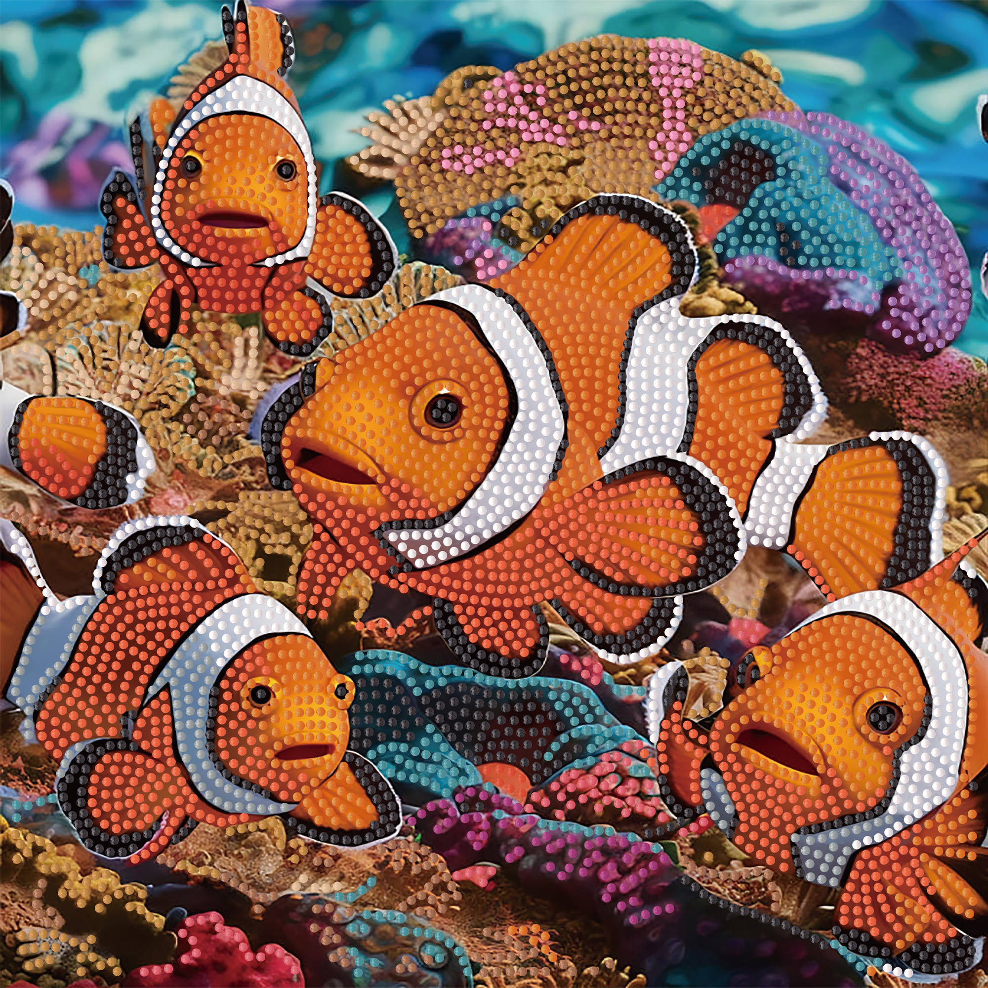 Алмазная картина Strateg Морские рыбы 