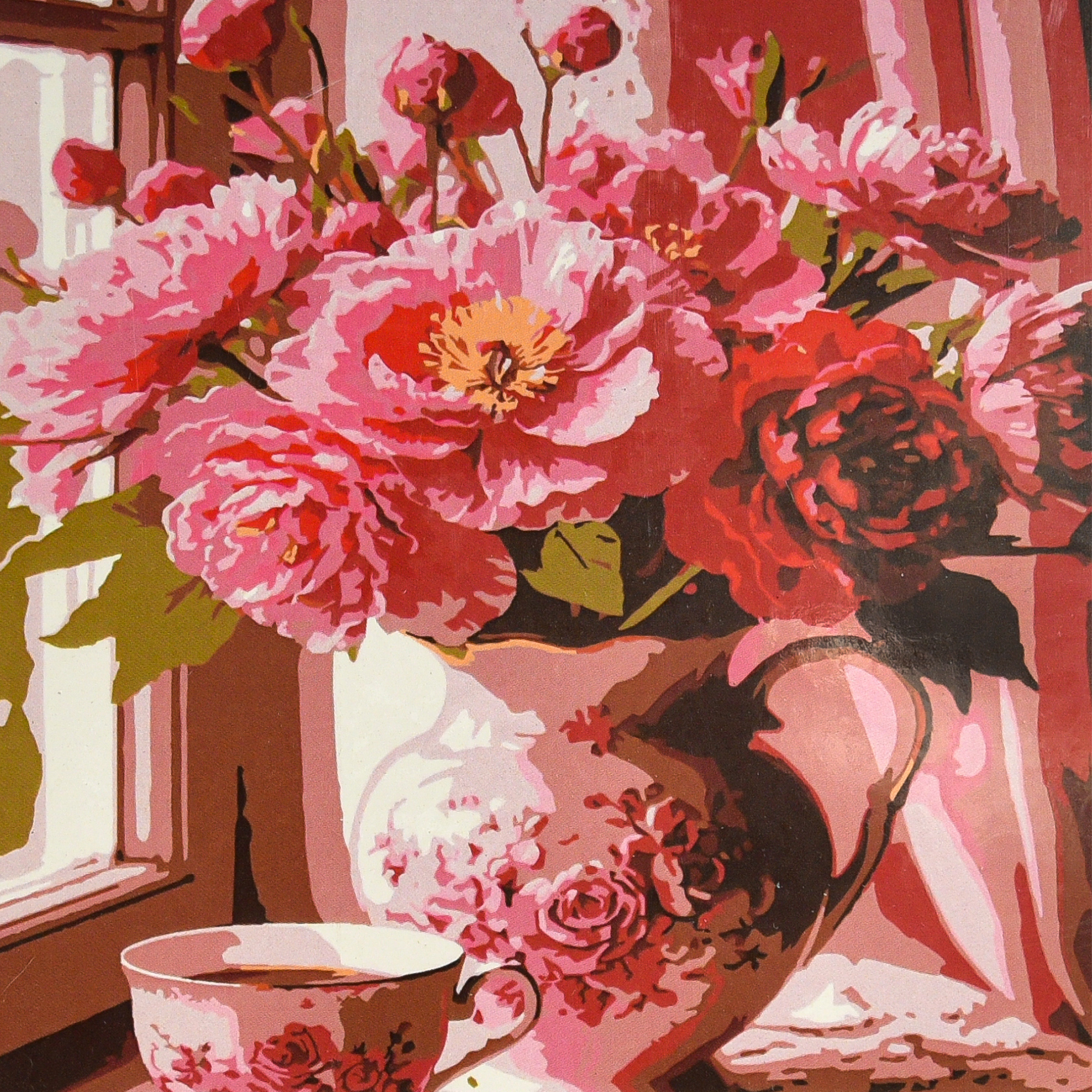 Рожеві півонії біля вікна (ES-0926)