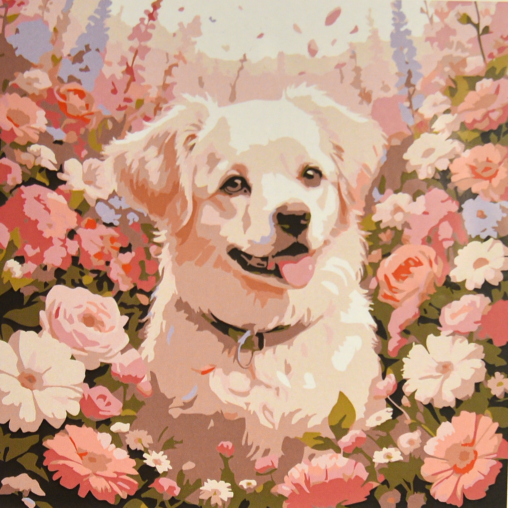 Пухнастий друг в квітковому полі (ES-0935)