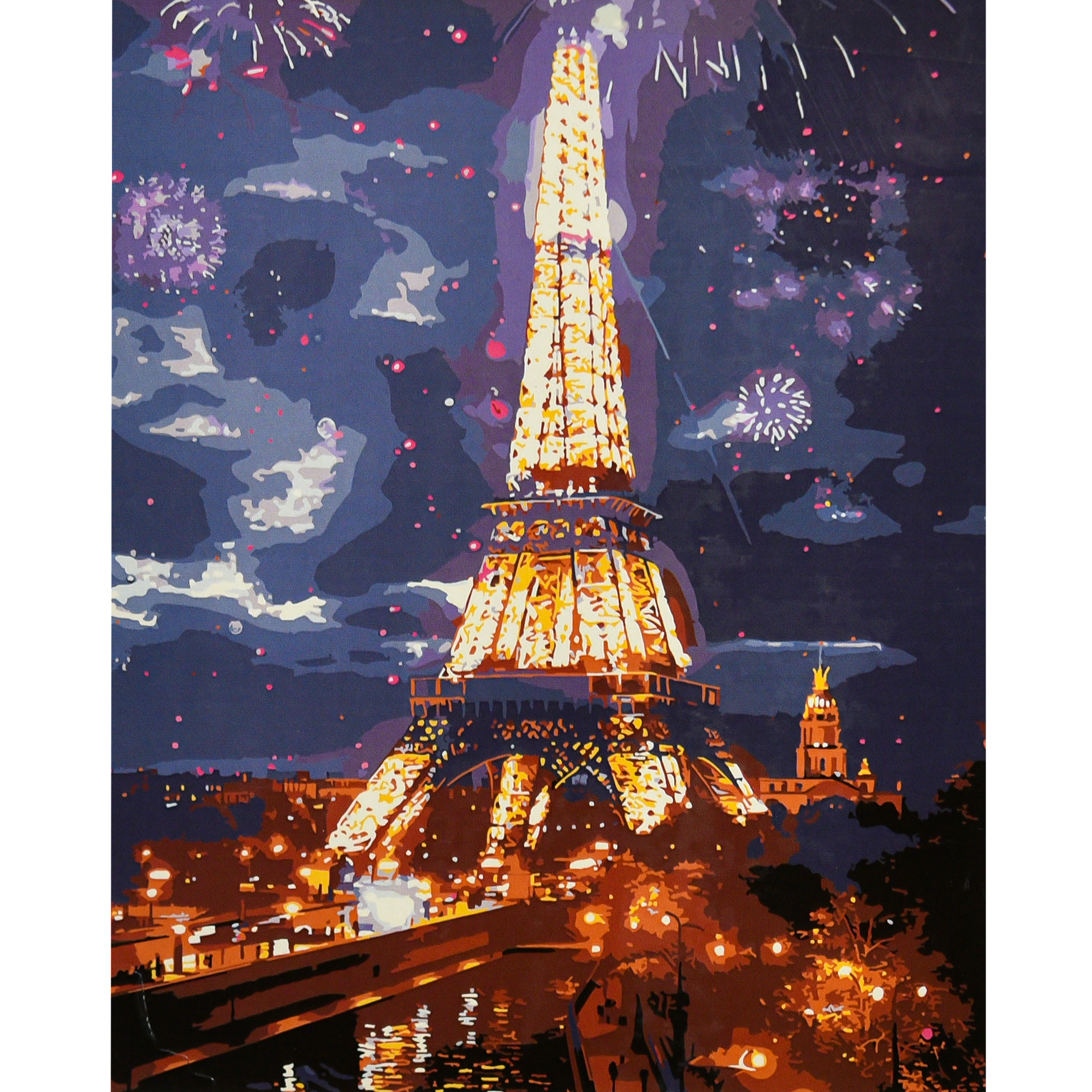 Огни Парижа на черном фоне 