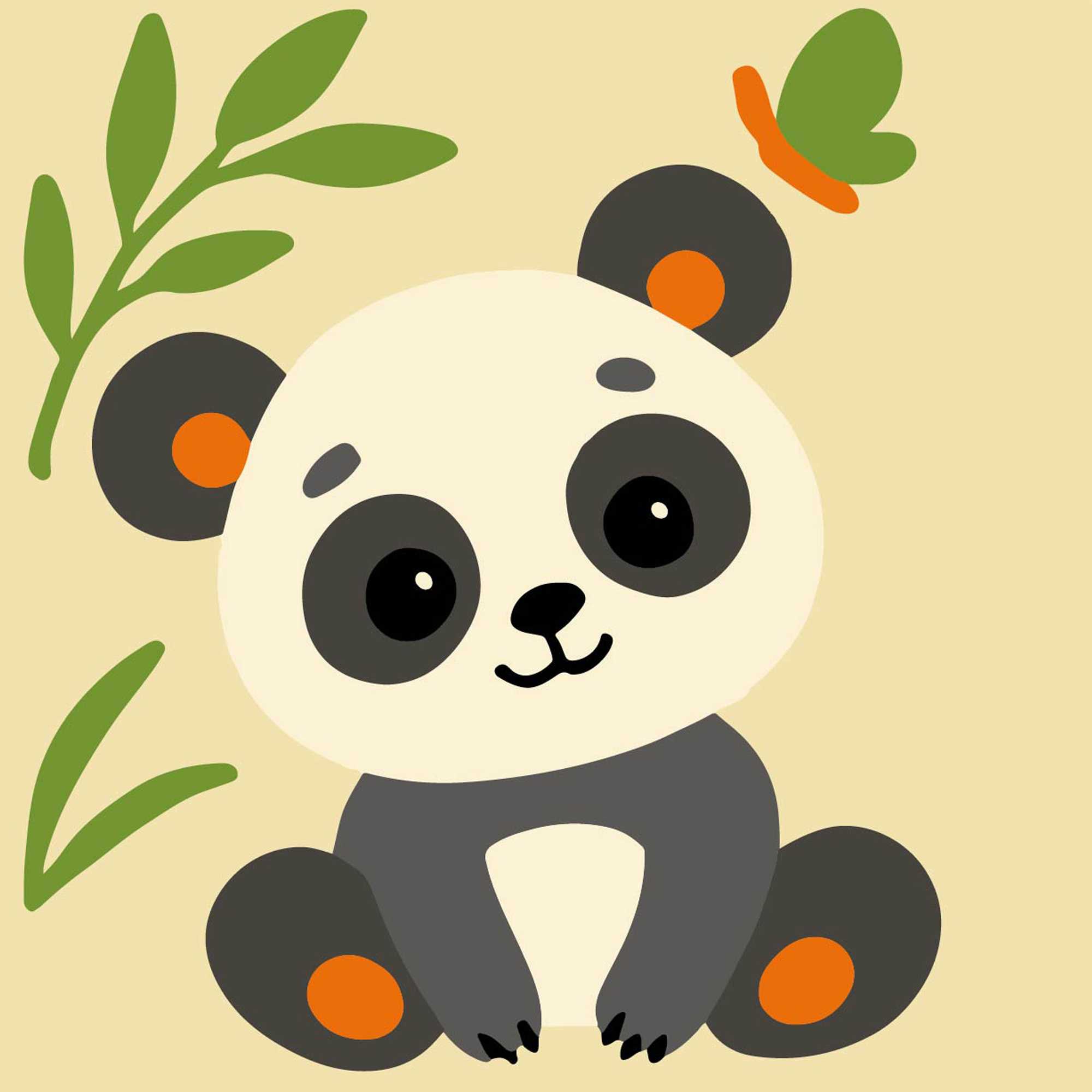 Teppichstickerei-Set Little Panda 25x25 (CCX2525-6)