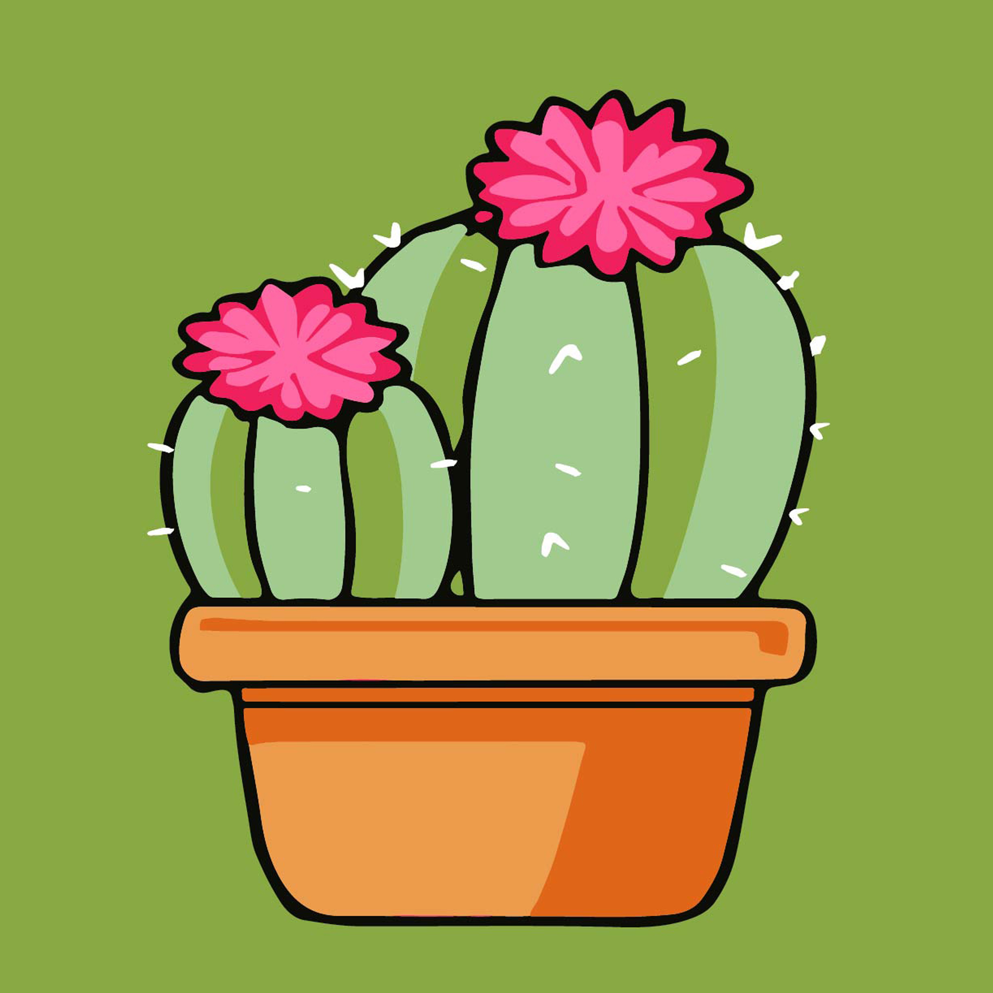 Teppichstickerei-Set Blooming Cactus 25x25 (CCX2525-7)