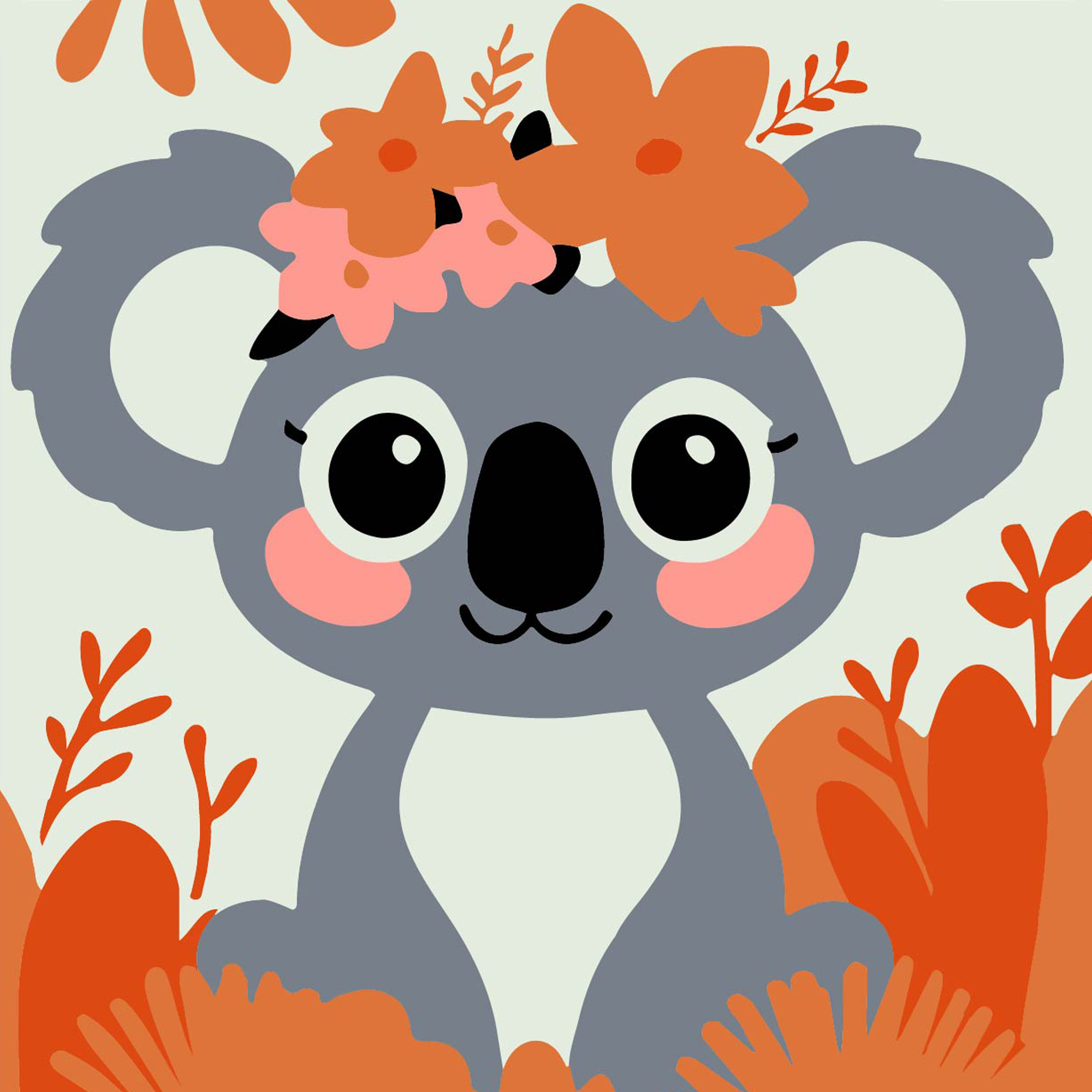 Teppichstickerei-Set Cute Koala 25x25 (CCX2525-8)