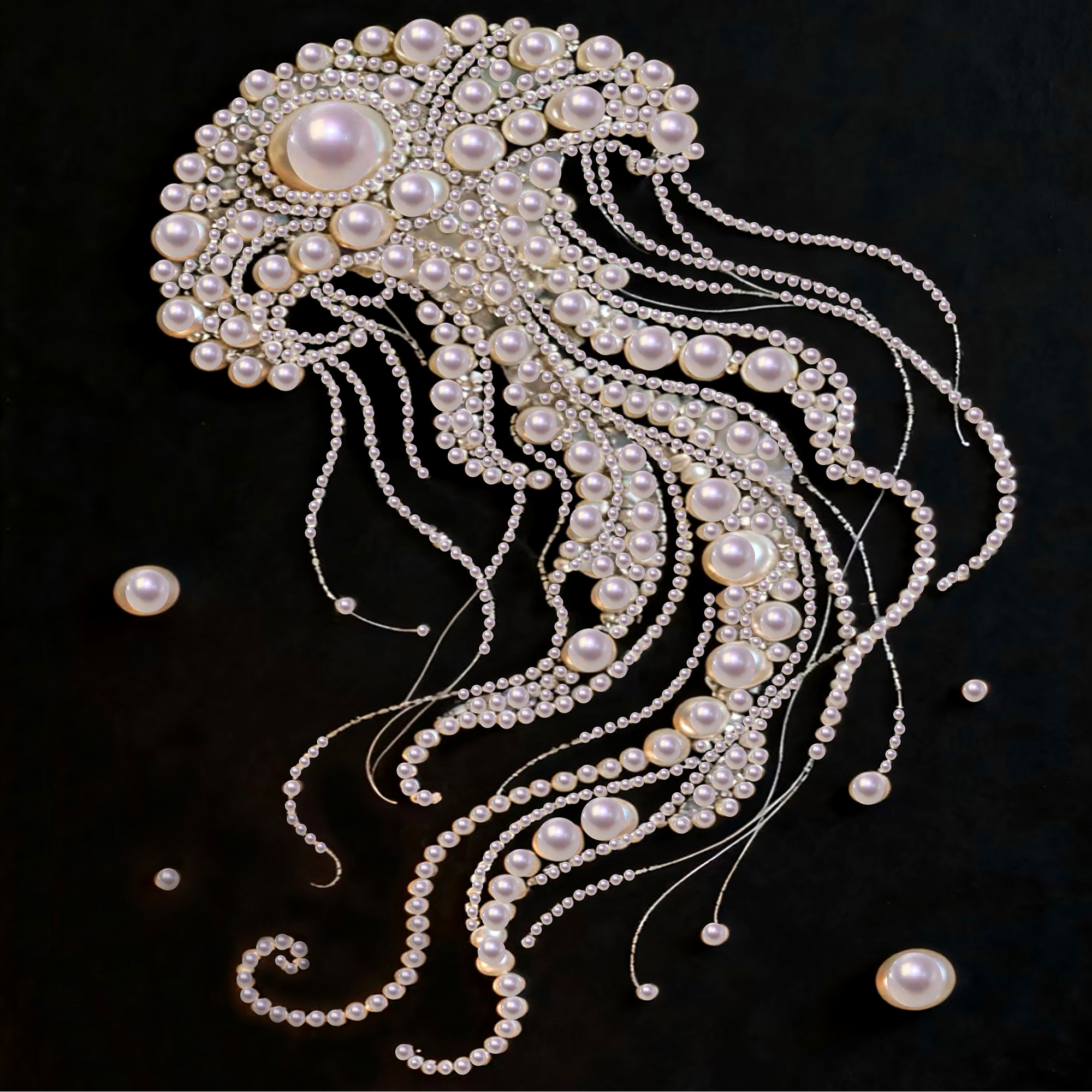 Malerei mit Perlen Perlmutt Medusa 20x20 (ZZH2020-3)