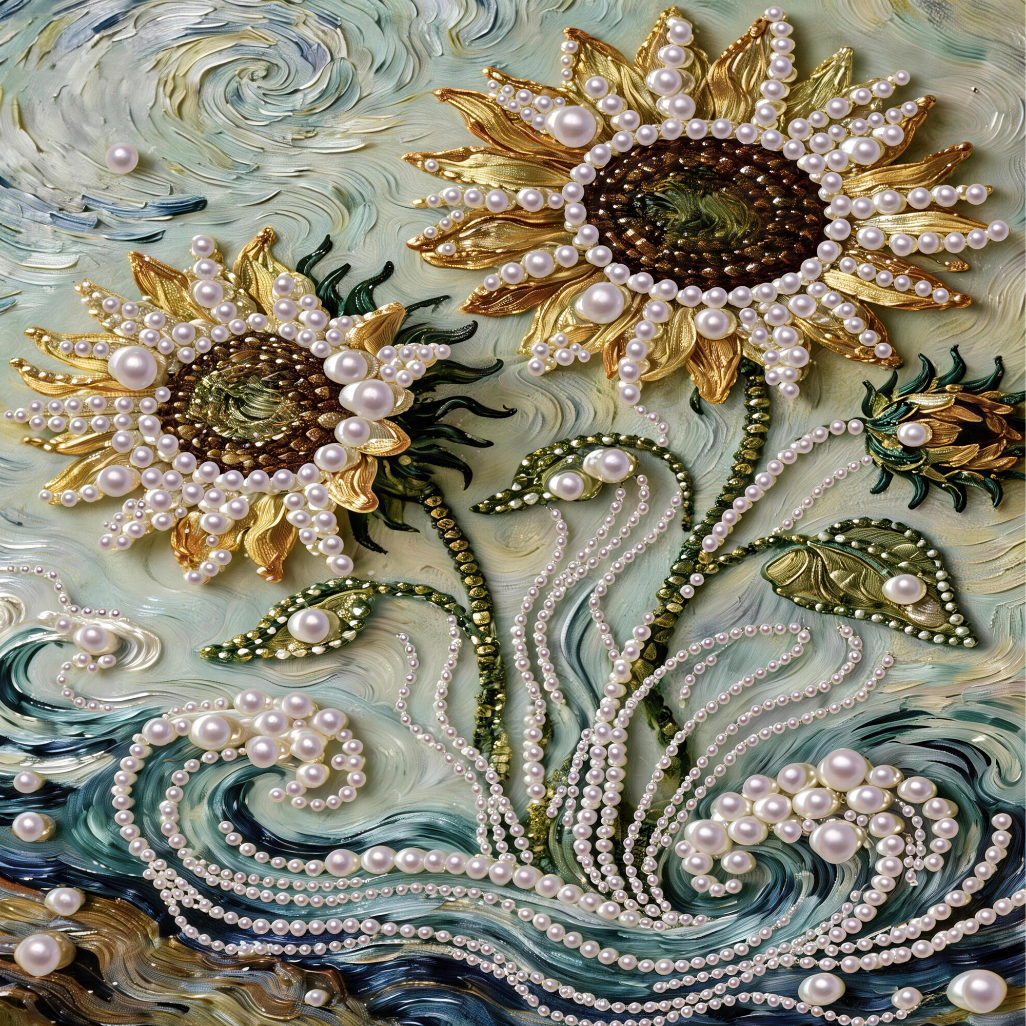 Malerei mit Perlen Sunflower Shine 20x20 (ZZH2020-9)