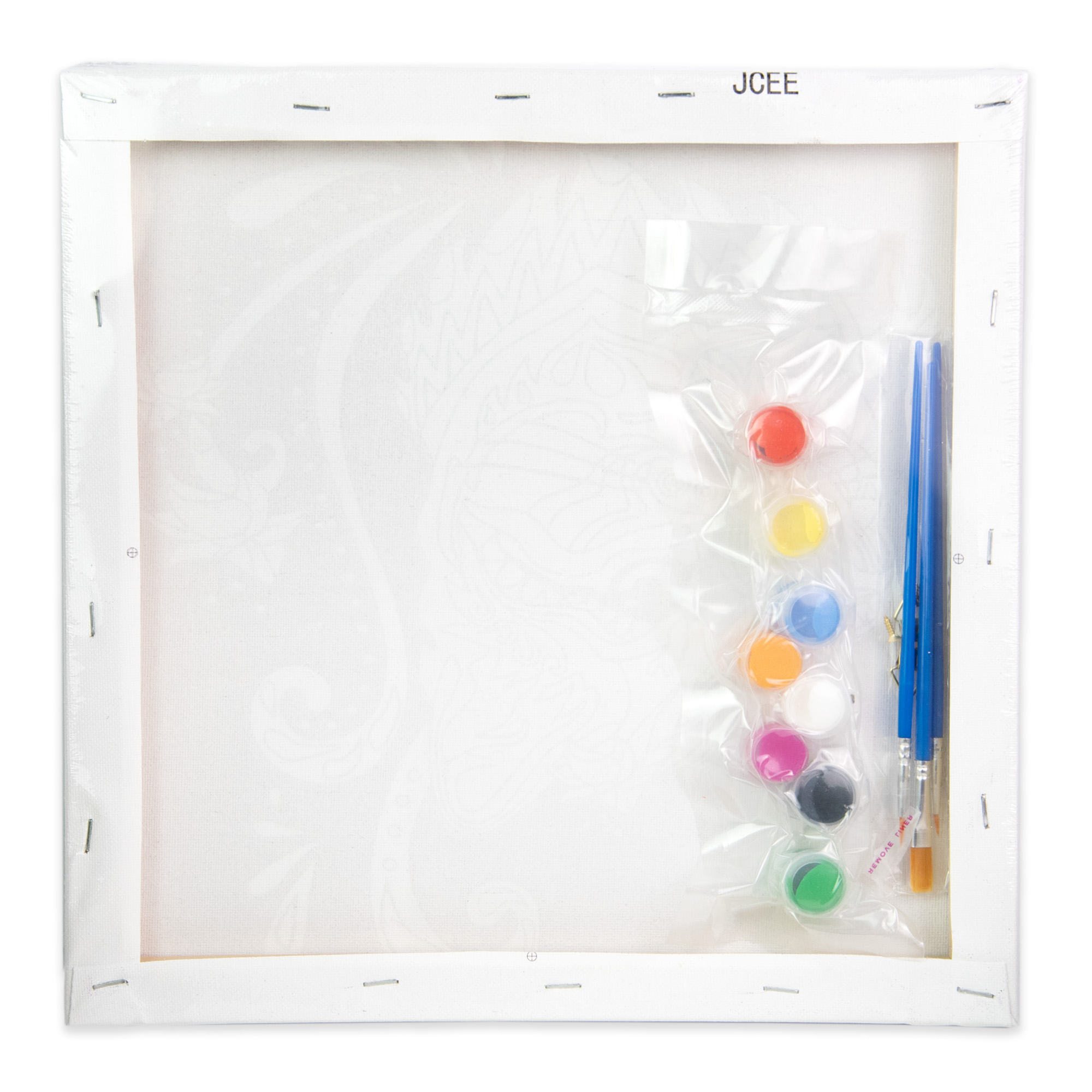 Набор для росписи-антистресс Strateg Попугай в цветах размером 30х30 см (JCEE36805)