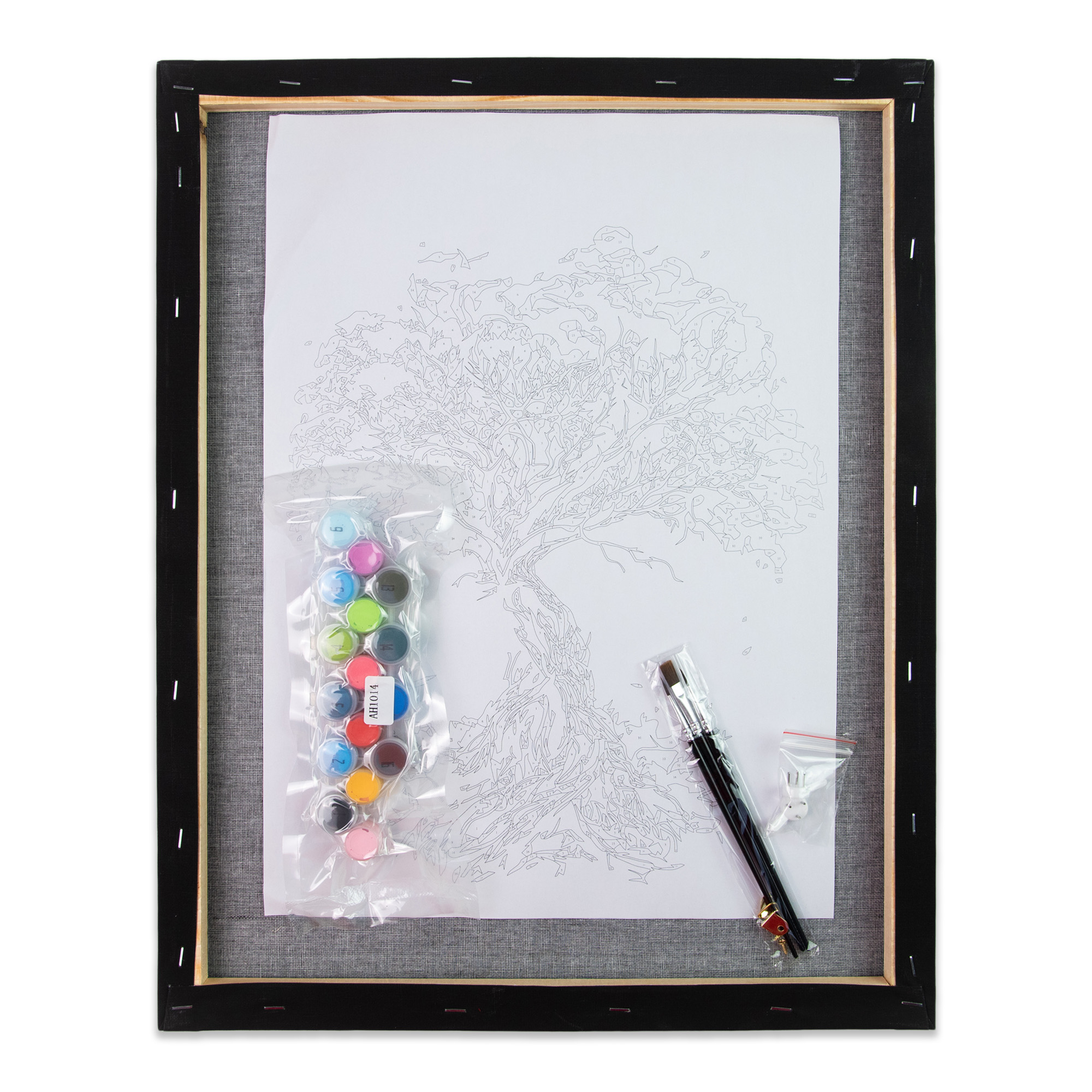 Картина за номерами Strateg ПРЕМІУМ Нічний квітковий ліс на чорному фоні розміром 40х50 см (AH1082)